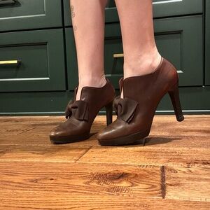 Purple Label Ralph Lauren Brown Women's Heels with Bow Detail